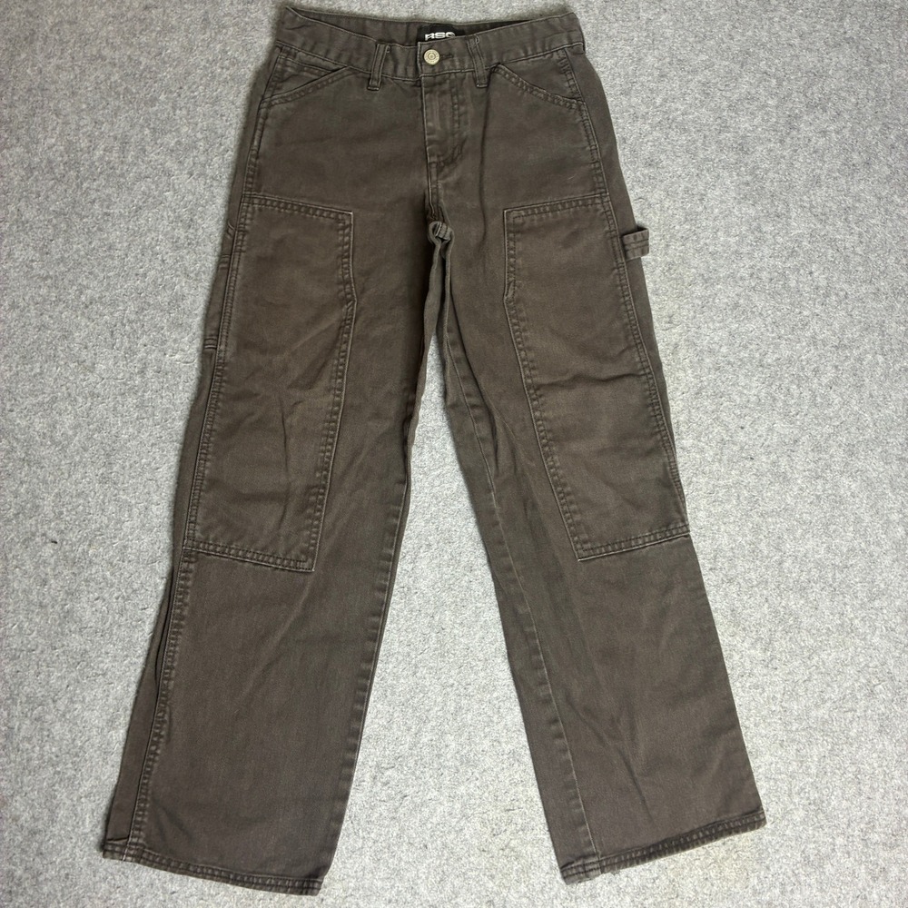 RSQ Size 14 27x27 Straight Leg Carpenter Pants Brown Utility Workwear